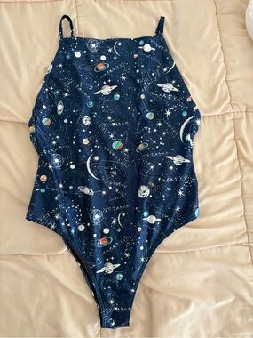 Rixo Space Print One-Piece Swimsuit